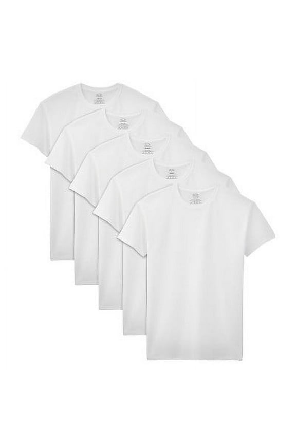 Men's Crew Neck T-Shirt 5pk - White 2XL