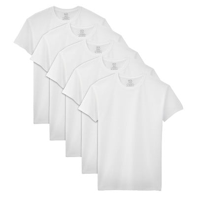 Fruit of the Loom Men's Crew Neck T-Shirt 5pk - White 2XL 