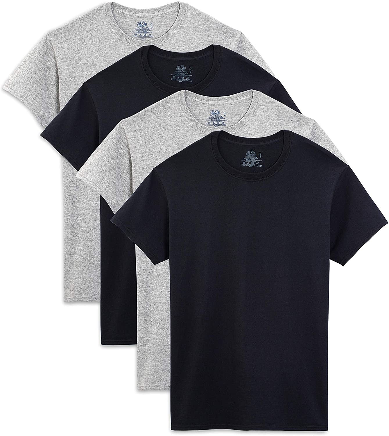 専用　UNION LAUNCH Crew Neck Pack Tee Fruit of the Loom Men's Crew Neck T-Shirt, Pack of 4, Black and