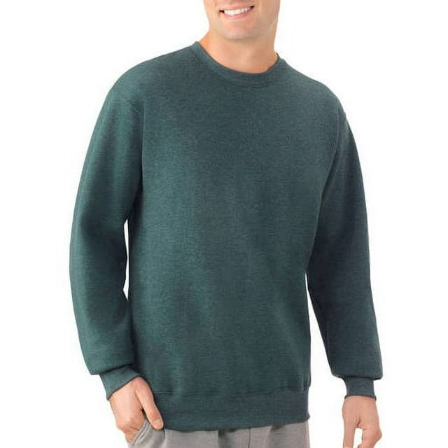 Fruit of the Loom Men's Crew Sweatshirt with Ribbed Cuffs and Collar