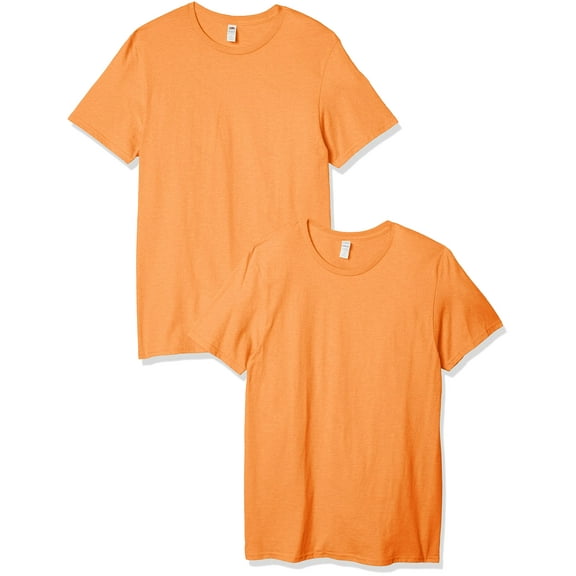 Fruit of the Loom Men's Crew T-Shirt (2 Pack), Orange Sherbet, Medium