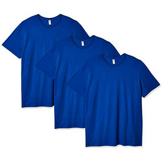 Fruit of the Loom Mens Sofspun Crewneck T-Shirt SF45R (Pack of 4) 4 Royal