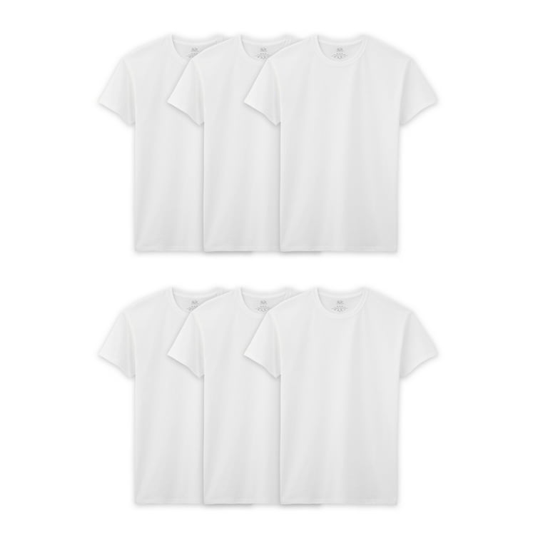 Fruit of the Loom Men s EverSoft Crew Undershirts 6 Pack Moisture Wicking White Assorted S 3XL Big Tall
