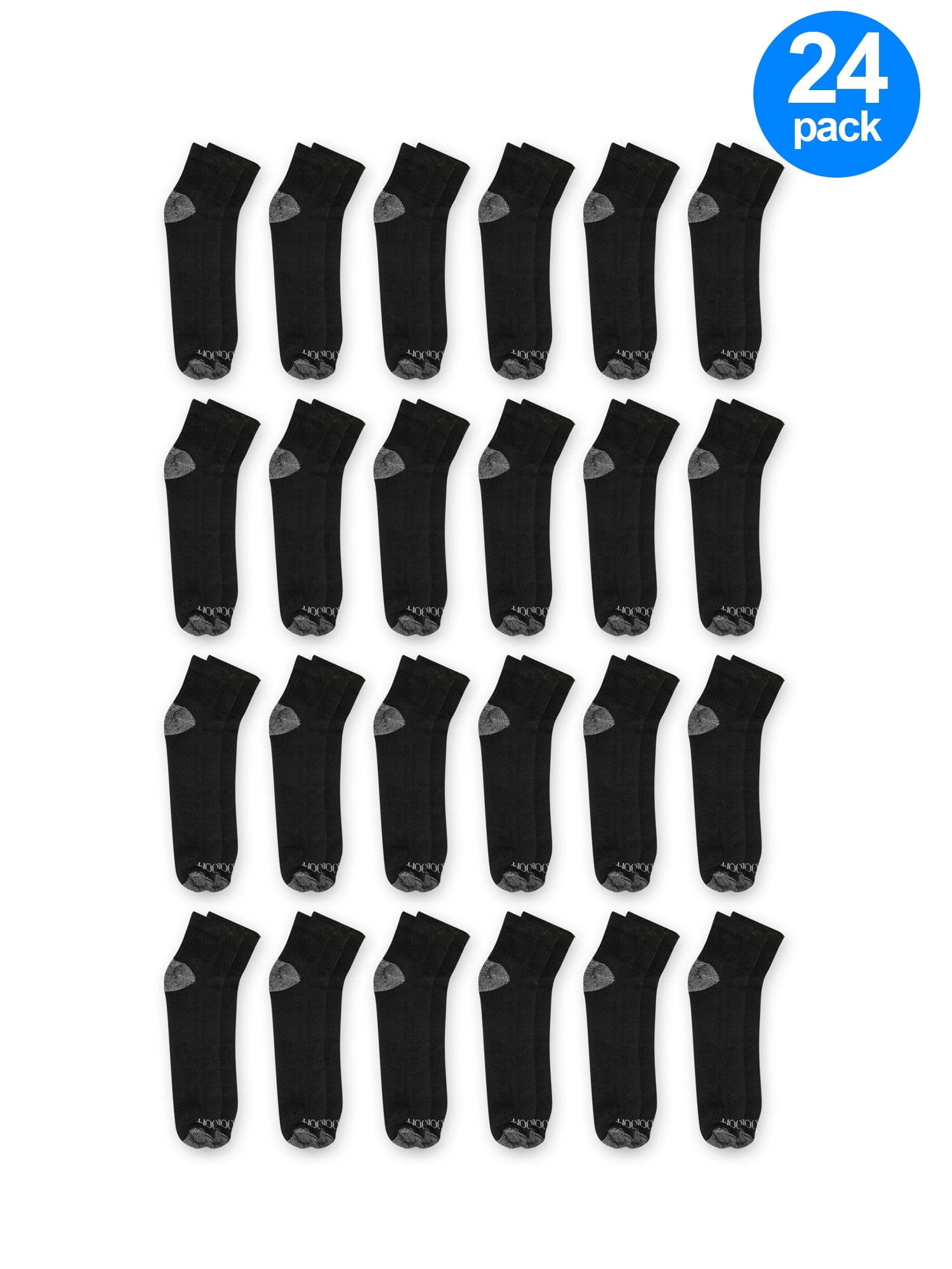 Fruit of the Loom Men's Dual Defense Ankle Socks Extra Value 24 Pack
