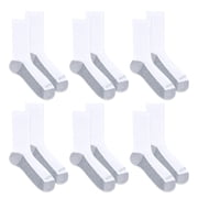 Men's Dual Defense Crew Socks, White, Size 12-15 (6-pack)