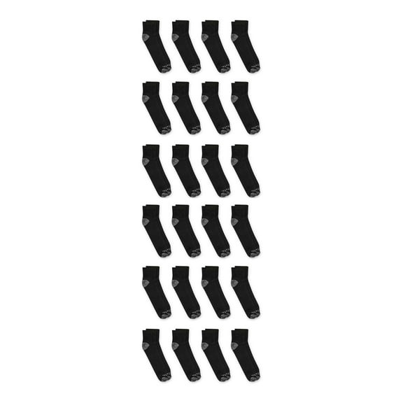 Fruit of the Loom Men's Dual Defense Cushioned Ankle Socks, 24 Pack