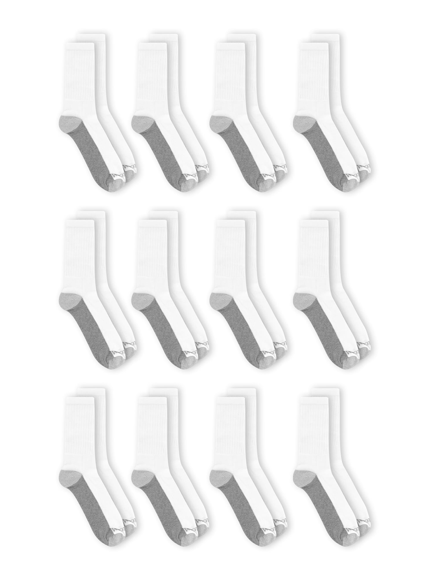 Fruit of the Loom Value Pack, 12 Pairs - Men's White Crew Athletic ...