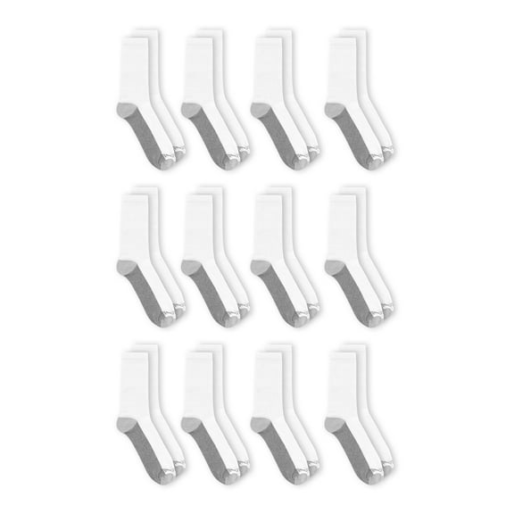 Fruit of the Loom Men's Dual Defense Cushioned Crew Socks, 12 Pack