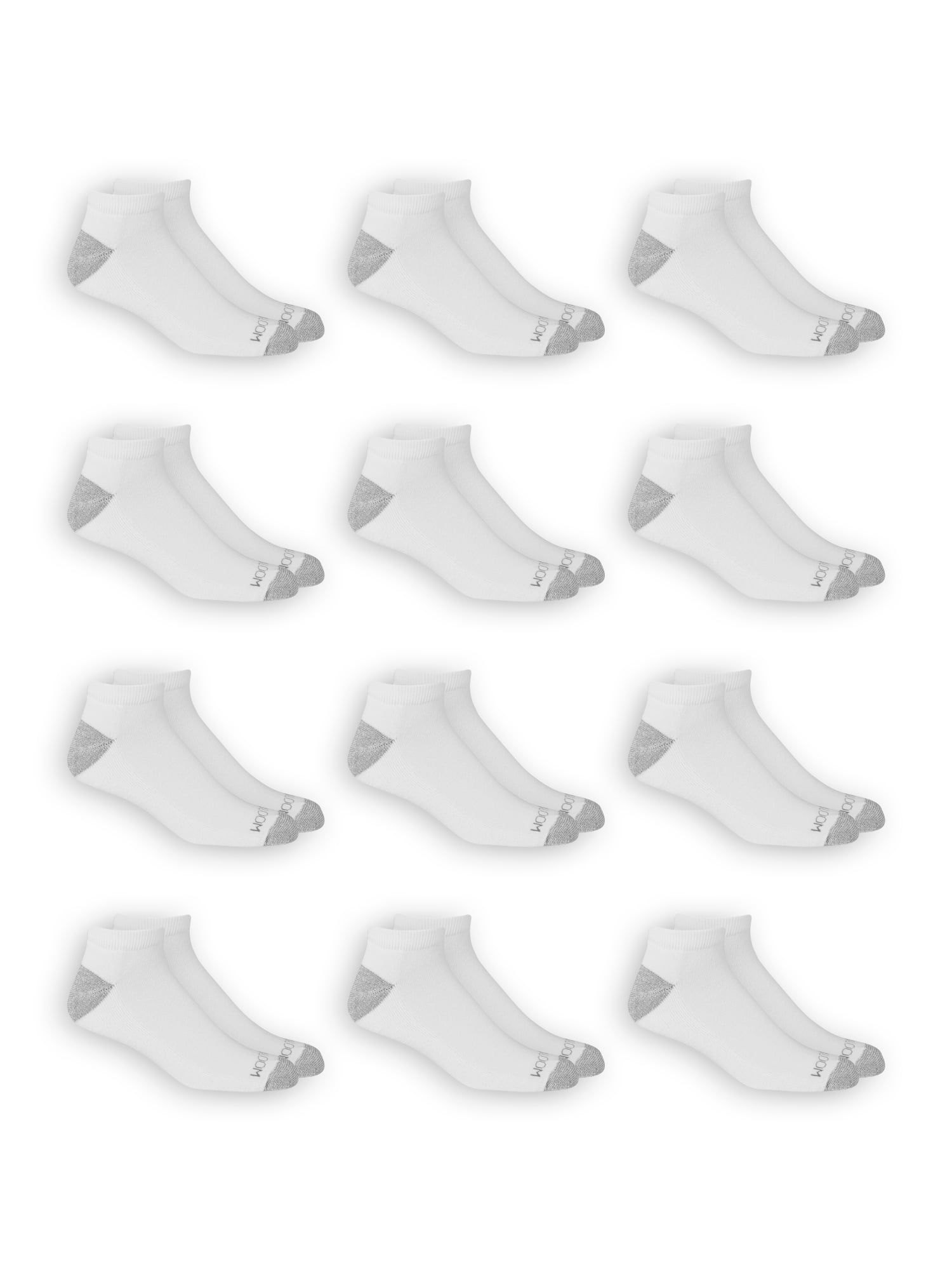Fruit of the Loom Men's 12 Pack Low Cut Socks with Dual
