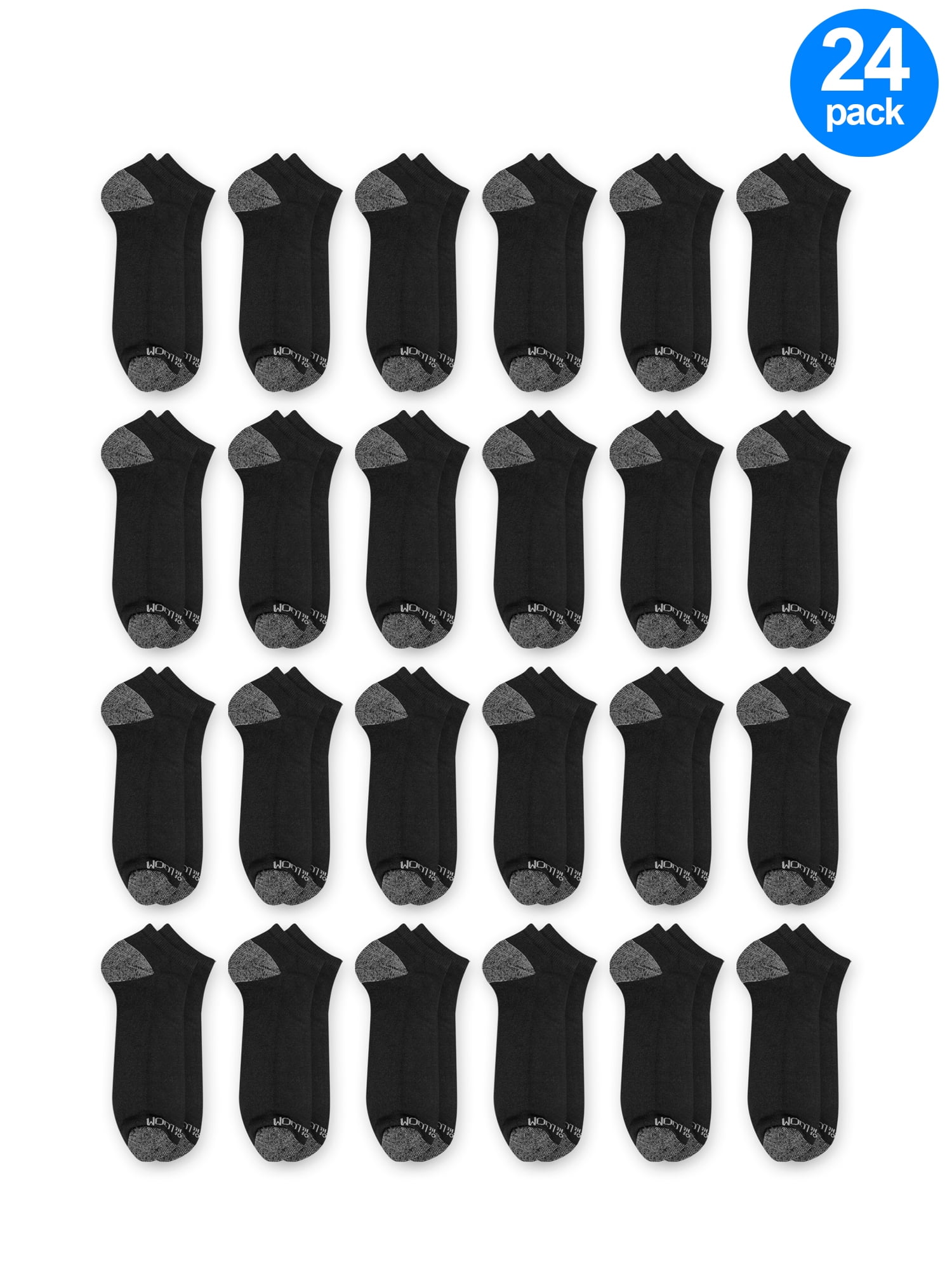 Fruit of the Loom Men's Dual Defense No Show Socks Extra Value 24 Pack ...