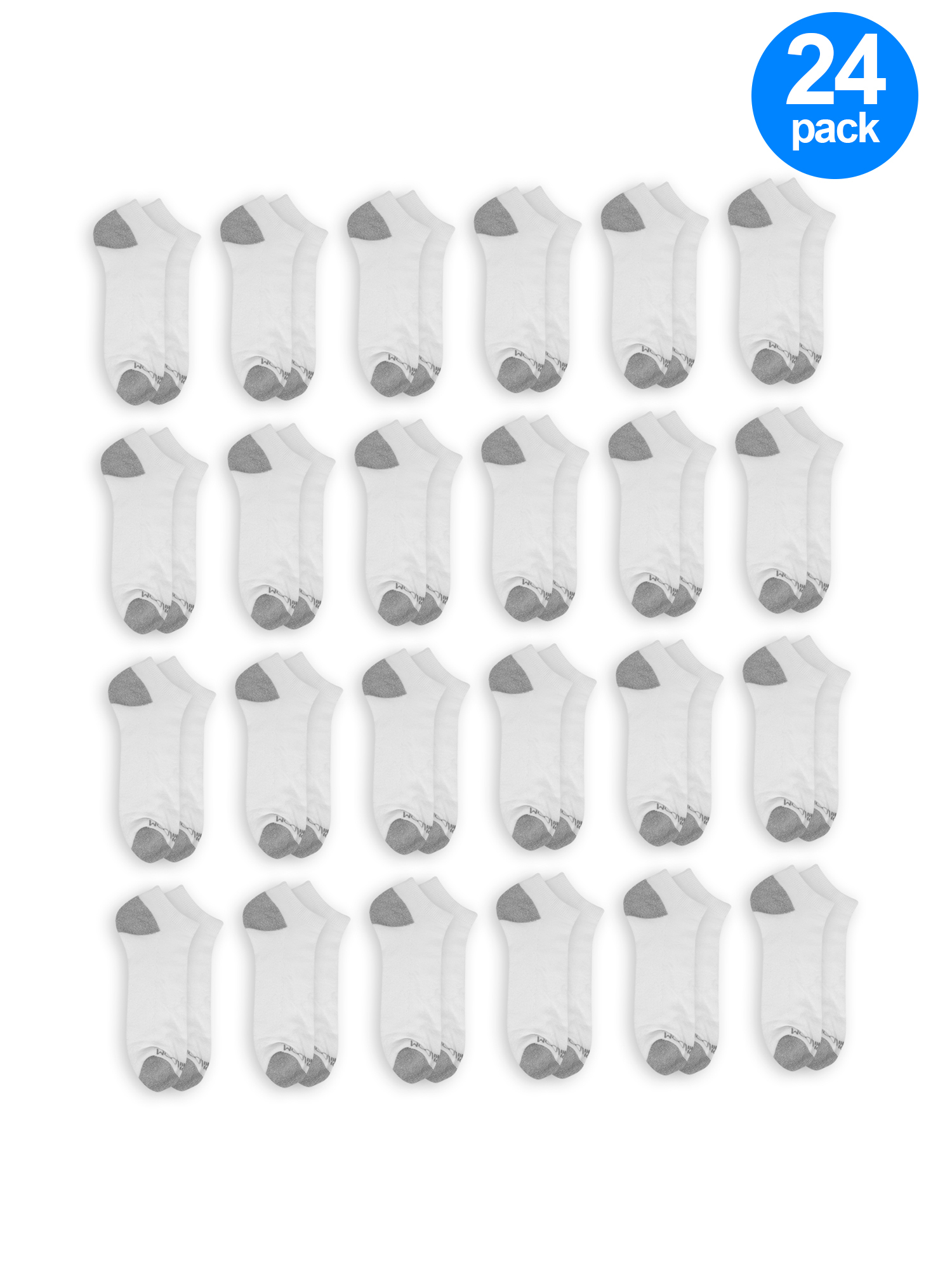 Fruit of the Loom Men's Dual Defense No Show Socks Extra Value 24 Pack ...