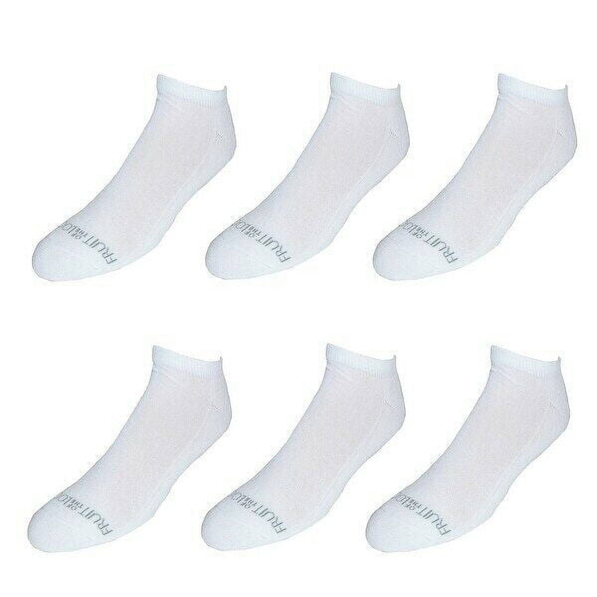 Fruit of the Loom® Men's Durable Cushioned No Show Socks 6 Pairs " BIG & TALL"  WHITE
