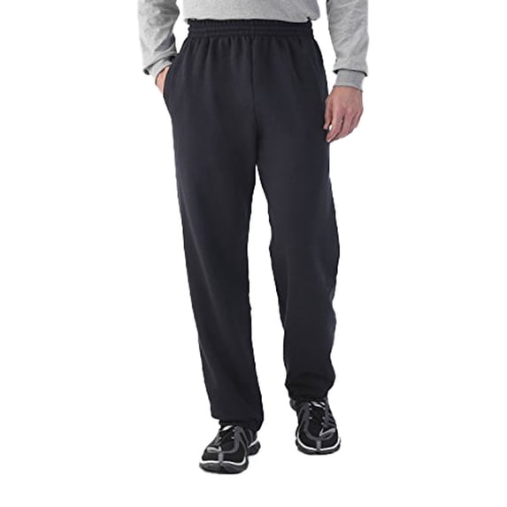 Fruit of the Loom Men's Elastic Bottom Sweatpant-Black-4XL
