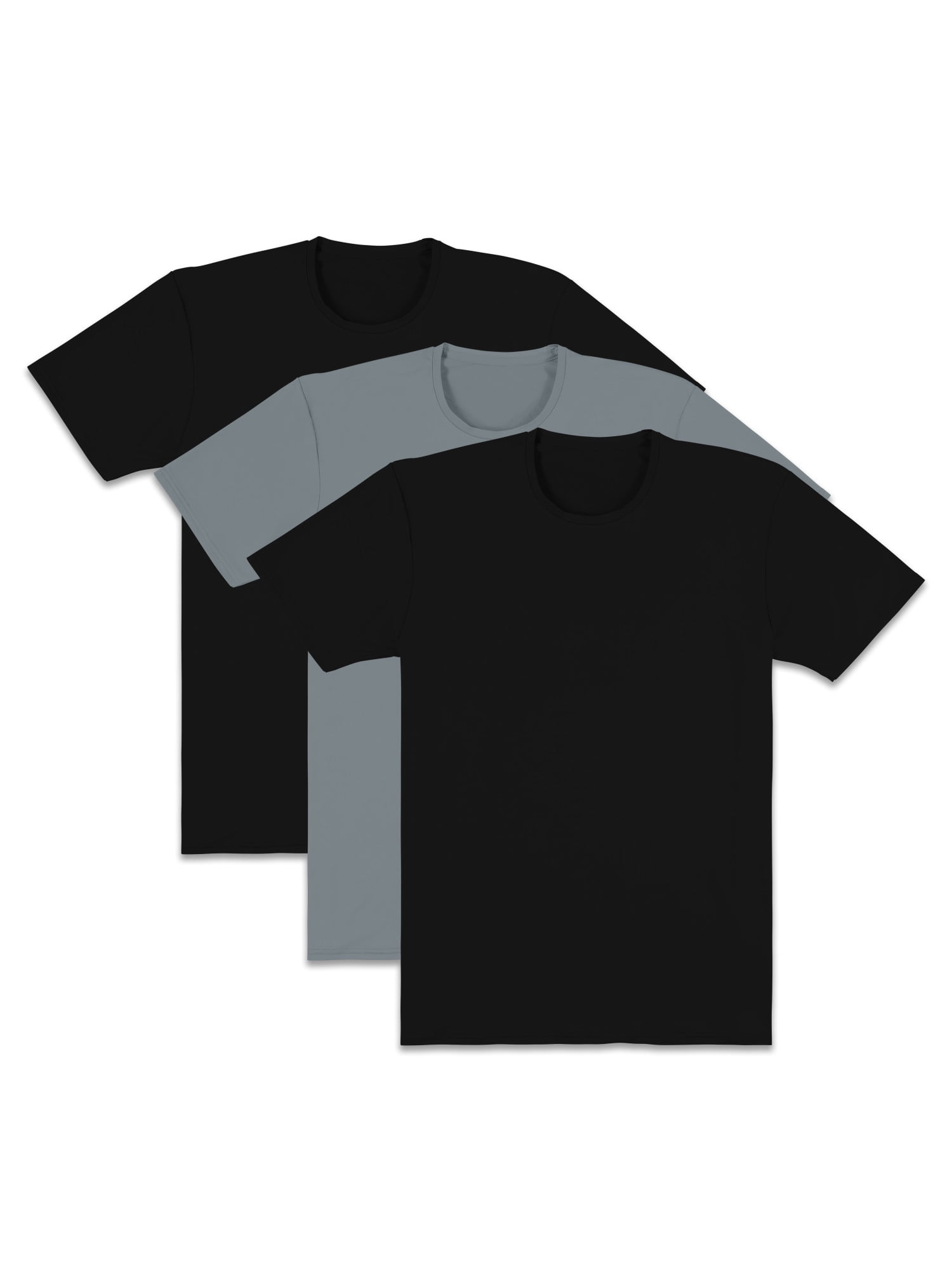 Fruit of the Loom Men's EverLight Go Active Black and Gray Crew T