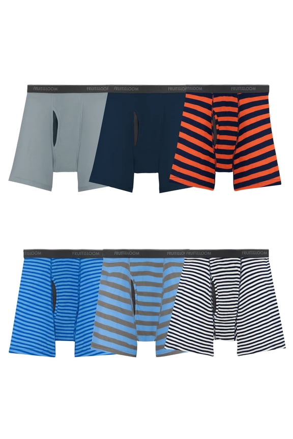 Men's EverSoft CoolZone Boxer Briefs – 6-Pack, Moisture-Wicking, Mesh Fly, Multiple Colors, S-3XL