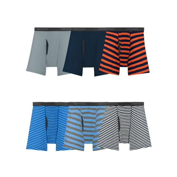 Fruit of the Loom Men's EverSoft CoolZone Boxer Briefs – 6-Pack, Moisture-Wicking, Mesh Fly, Multiple Colors, S-3XL