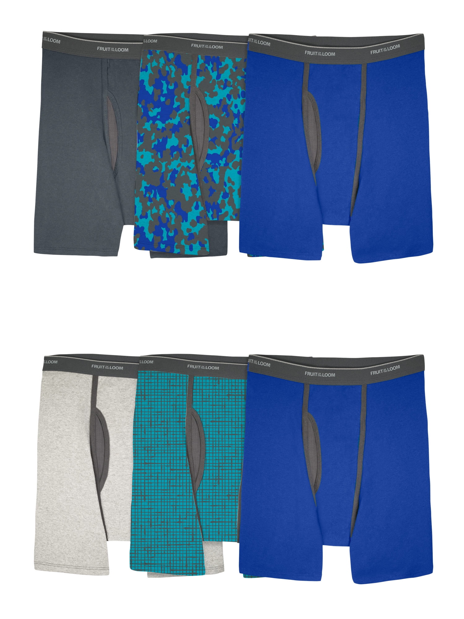 Fruit of the Loom Men's EverSoft CoolZone Boxer Briefs – 6-Pack, Moisture-Wicking, Mesh Fly, Multiple Colors, S-3XL