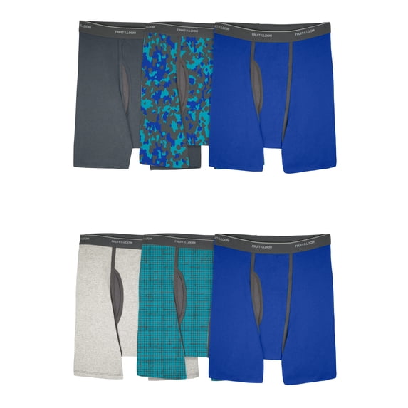 Fruit of the Loom Men's EverSoft CoolZone Boxer Briefs – 6-Pack, Moisture-Wicking, Mesh Fly, Multiple Colors, S-3XL