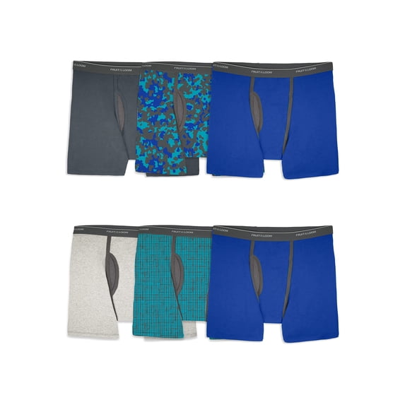 Fruit of the Loom Men's EverSoft CoolZone Boxer Briefs – 6-Pack, Moisture-Wicking, Mesh Fly, Multiple Colors, S-3XL