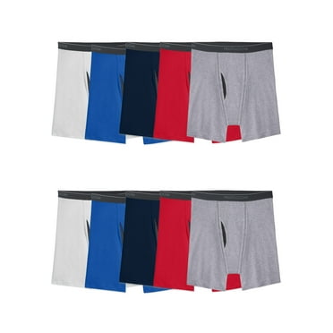 Fruit of the Loom Men's EverSoft CoolZone Fly Boxer Briefs, Super Value 10-Pack