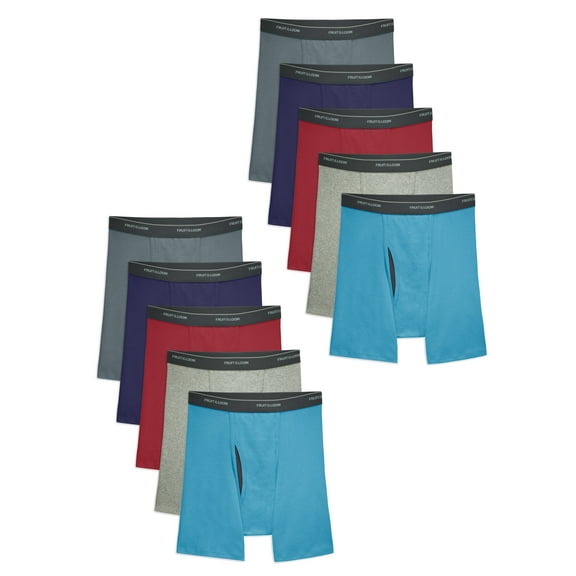 Fruit of the Loom Men's EverSoft CoolZone Fly Boxer Briefs, Super Value 10-Pack