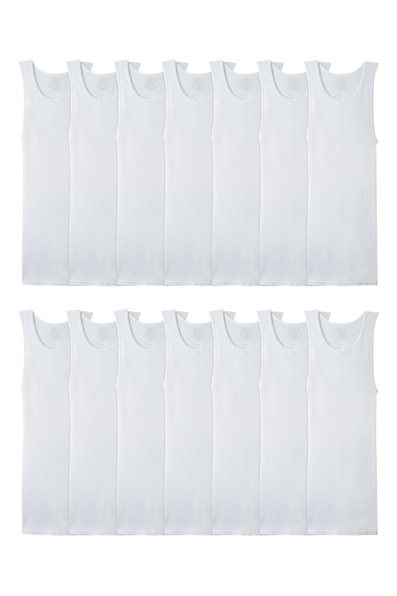 Men's Cotton A‑Shirt Tank Top Undershirts, Moisture‑Wicking, Ribbed, Multipacks, Sizes S–5XB