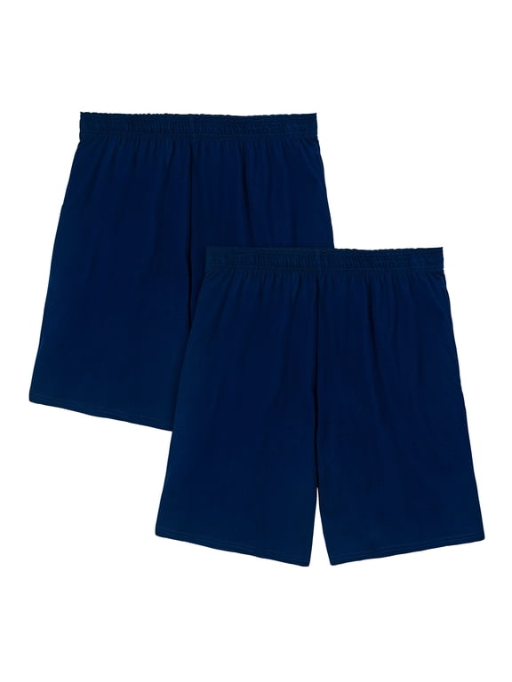 Men's Jersey Shorts with Pockets, 2 Pack, size S-4XL