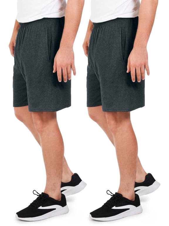 Men's Jersey Shorts with Pockets, 2 Pack, size S-4XL