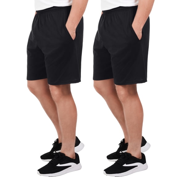 Fruit of the Loom Men’s Dual Defense UPF Jersey Shorts with Pockets, 2 Pack