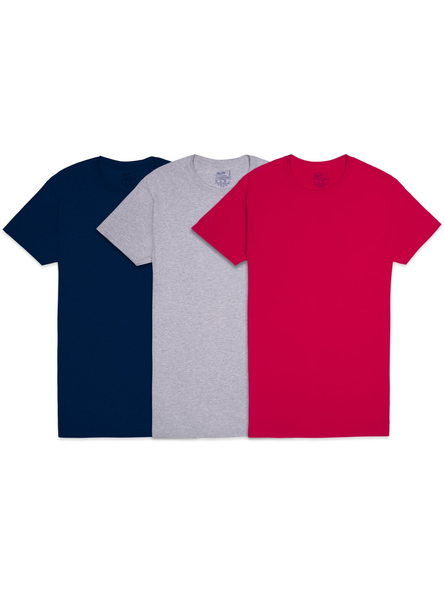 Fruit of the Loom Men's Crew Neck T-Shirt Undershirts, Assorted