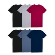 FRUIT OF THE LOOM Men's EverSoft White Crew Neck Undershirts, Moisture-Wicking Cotton Short Sleeve T-Shirts, Value 6-Pack