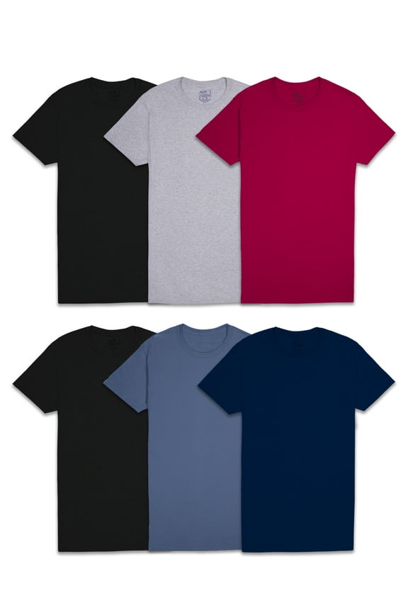Men's Crew Neck T-Shirt Undershirts, Assorted Color Multipacks, Sizes S-3XL