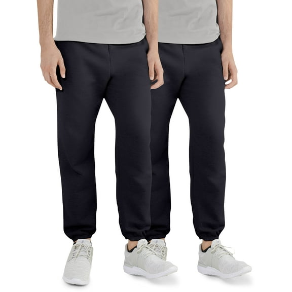 Fruit of the Loom Men's EverSoft Fleece Elastic Bottom Sweatpants, 2 Pack