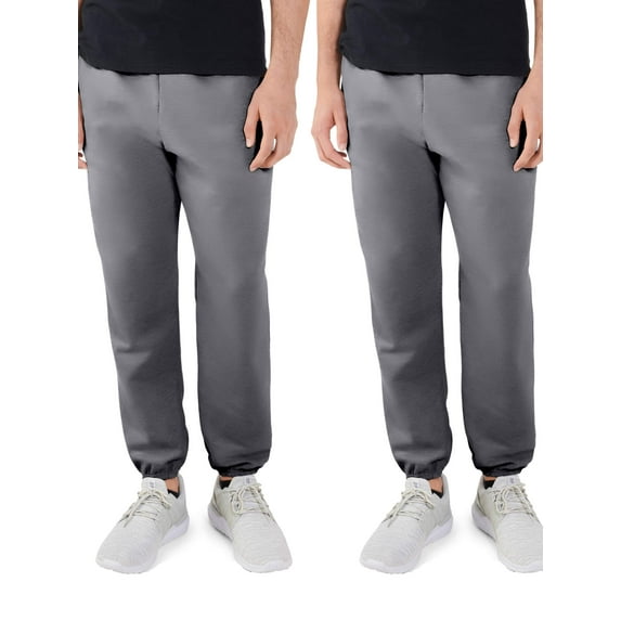 Fruit of the Loom Men's EverSoft Fleece Elastic Bottom Sweatpants, 2 Pack