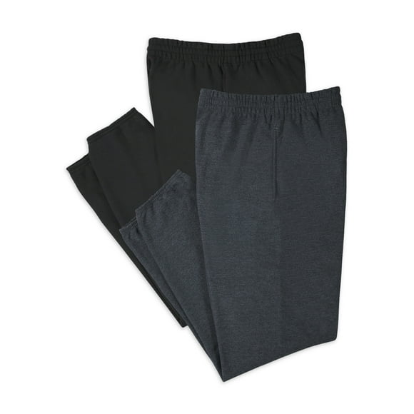 Fruit of the Loom Men's EverSoft Fleece Elastic Bottom Sweatpants, 2 Pack