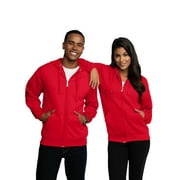 Red zip shop up hoodie mens