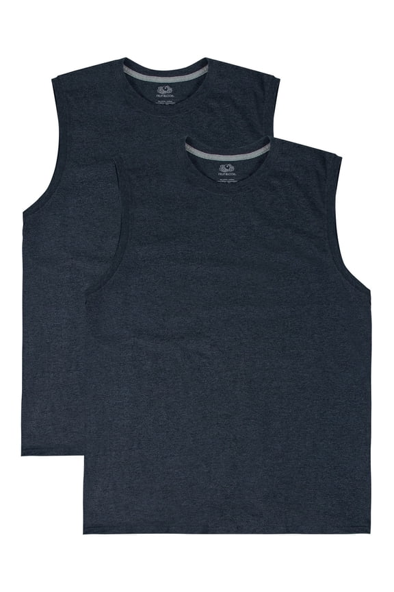 Men's Jersey Sleeveless Muscle Shirts, 2 Pack, size S-4XL
