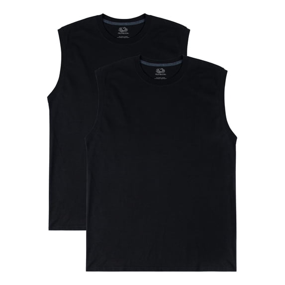 Fruit of the Loom Men's Jersey Sleeveless Muscle Shirts, 2 Pack, size S-4XL