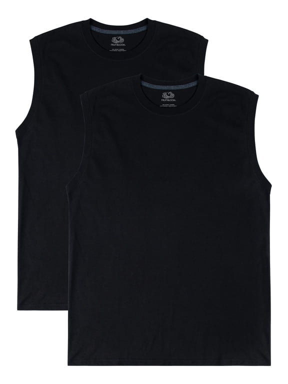 Men's Jersey Sleeveless Muscle Shirts, 2 Pack, size S-4XL
