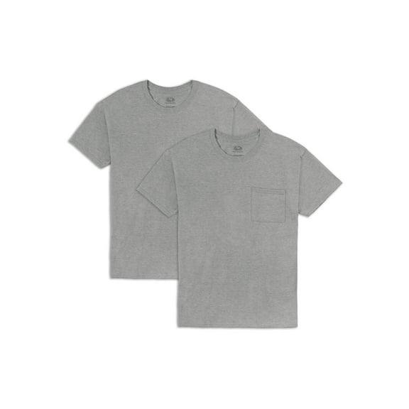 Fruit of the Loom Men's EverSoft Short Sleeve Pocket T-Shirt, 2 Pack