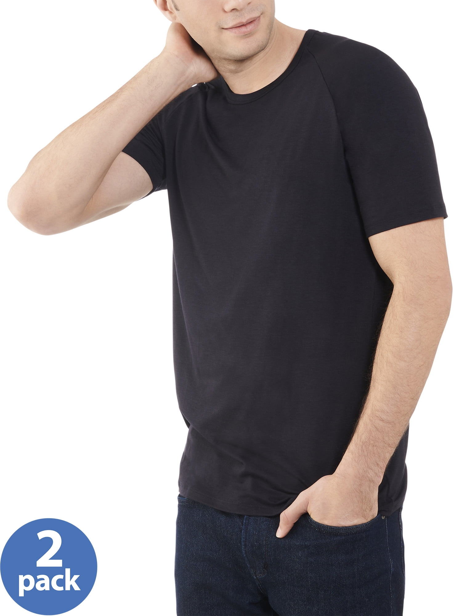 Fruit of the Loom Men's Everlight Short Sleeve Raglan TShirt 2 Pack