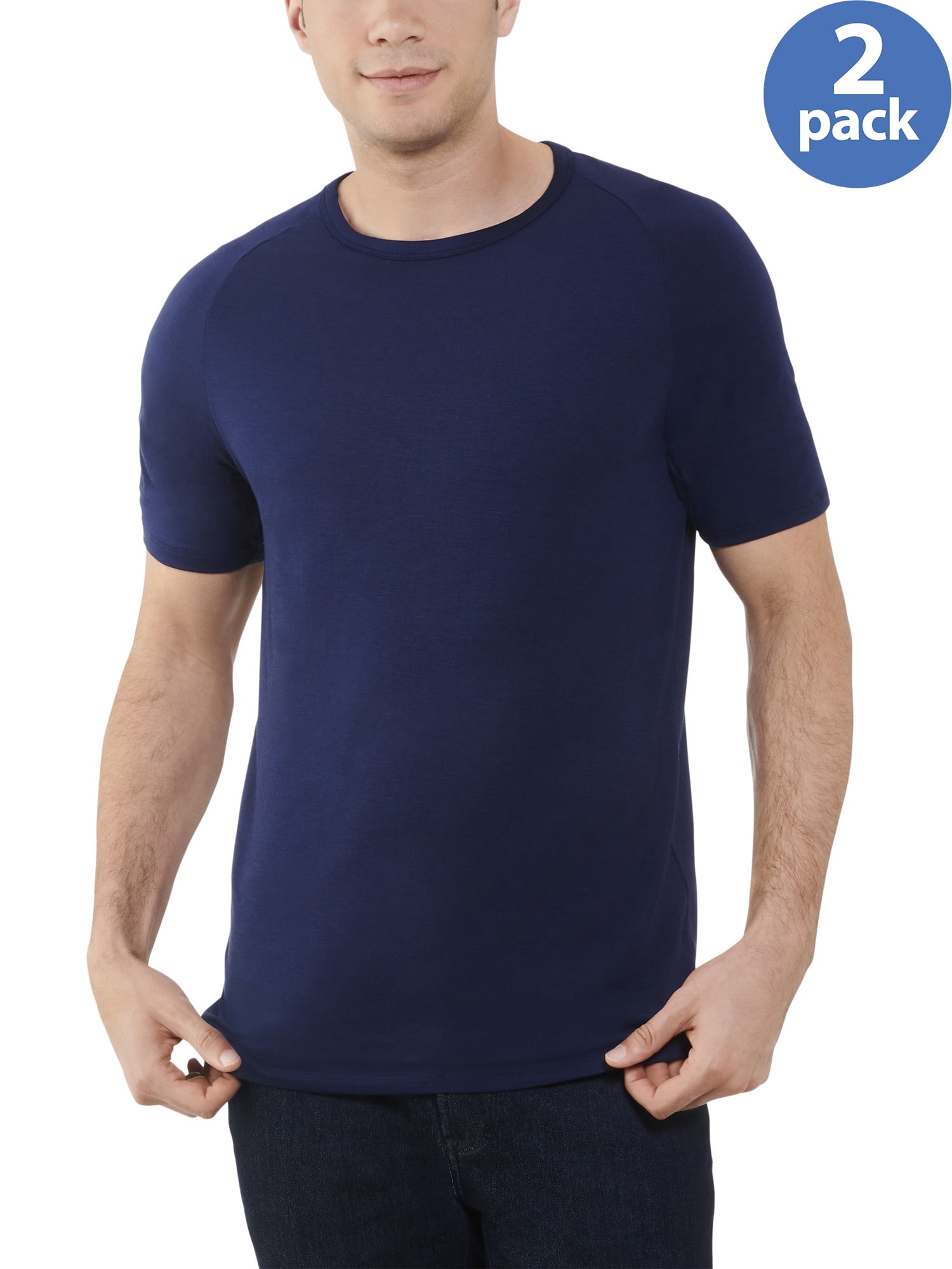 Fruit of the Loom Men's Everlight Short Sleeve Raglan TShirt 2 Pack