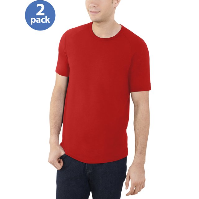 Fruit of the Loom Men's Everlight Short Sleeve Raglan T-Shirt - 2 Pack ...