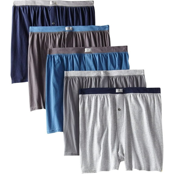 Fruit of the Loom Men's Exposed Waistband Knit Boxer (5 Pack)