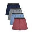 thumbnail image 1 of Fruit of the Loom Men's Exposed Waistband Woven Boxers, Extended Sizes, 4 Pack, 1 of 7