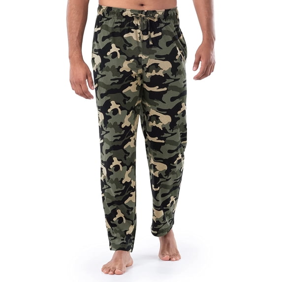 Fruit of the Loom Men's Extended Sizes Jersey Knit Sleep Pajama Lounge Pant - Camo