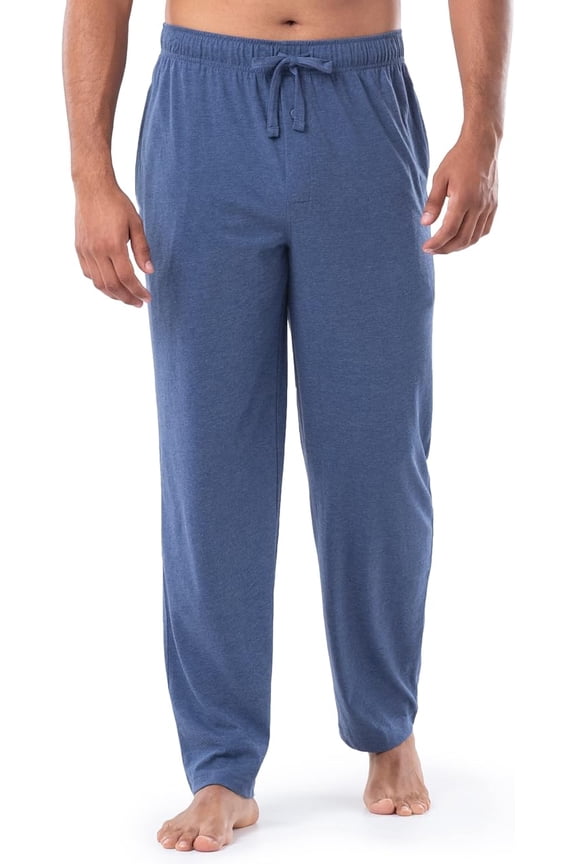 Men's Extended Sizes Jersey Knit Sleep Pajama Lounge Pant - Navy Heather
