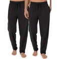 thumbnail image 1 of Fruit of the Loom Men's Extended Sizes Jersey Knit Sleep Pant, Black/Black 2-Pack, 2X Plus, 1 of 6