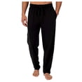 thumbnail image 1 of Fruit of the Loom Men's Extended Sizes Jersey Knit Sleep Pant, Black/Black (2-pack), Large Tall, 1 of 7