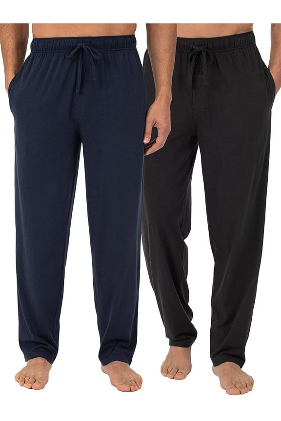 Men's Extended Sizes Jersey Knit Sleep Pant, Black/Navy 2-pack, 5X Plus